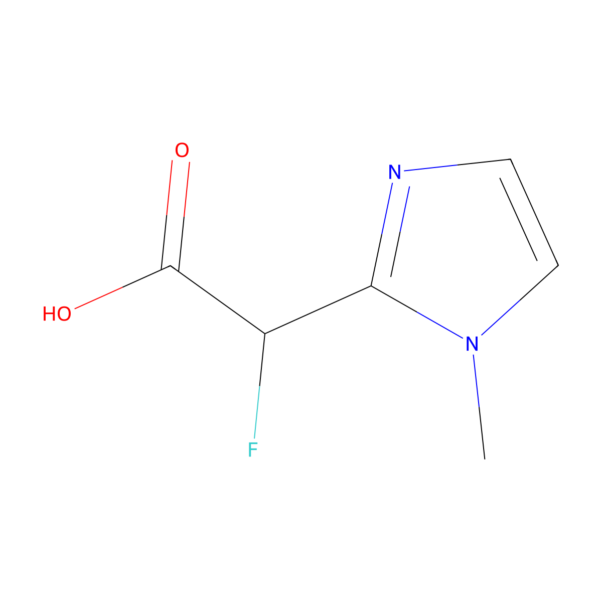 2-fluoro-2-(1-methyl-1H-imidazol-2-yl)acetic acid molecular structure, CAS 1512075-71-6