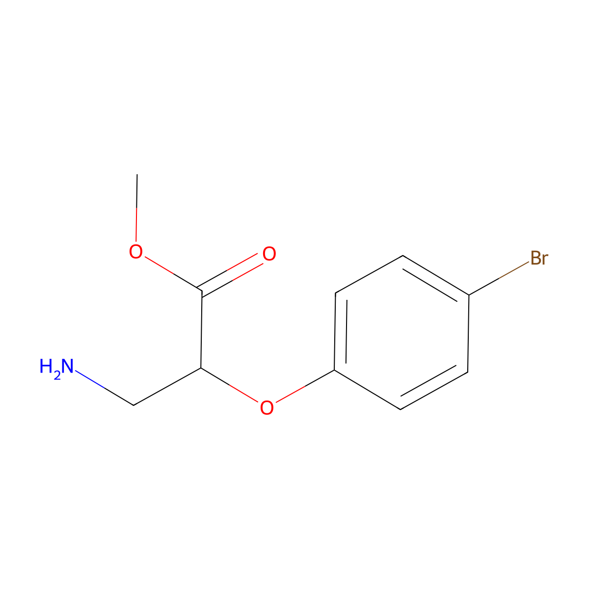 Methyl 3-amino-2-(4-bromophenoxy)propanoate molecular structure, CAS 1512081-24-1