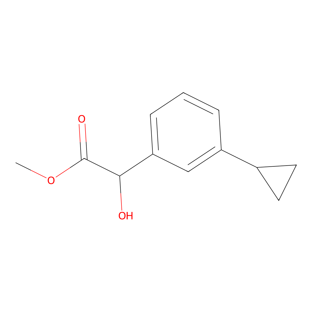 Methyl 2-(3-cyclopropylphenyl)-2-hydroxyacetate molecular structure, CAS 1512092-97-5