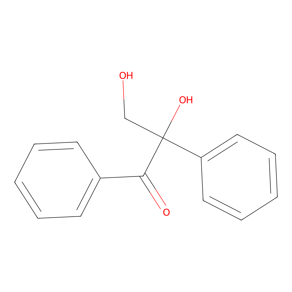 2,3-Dihydroxy-1,2-diphenylpropan-1-one molecular structure, CAS 15121-78-5