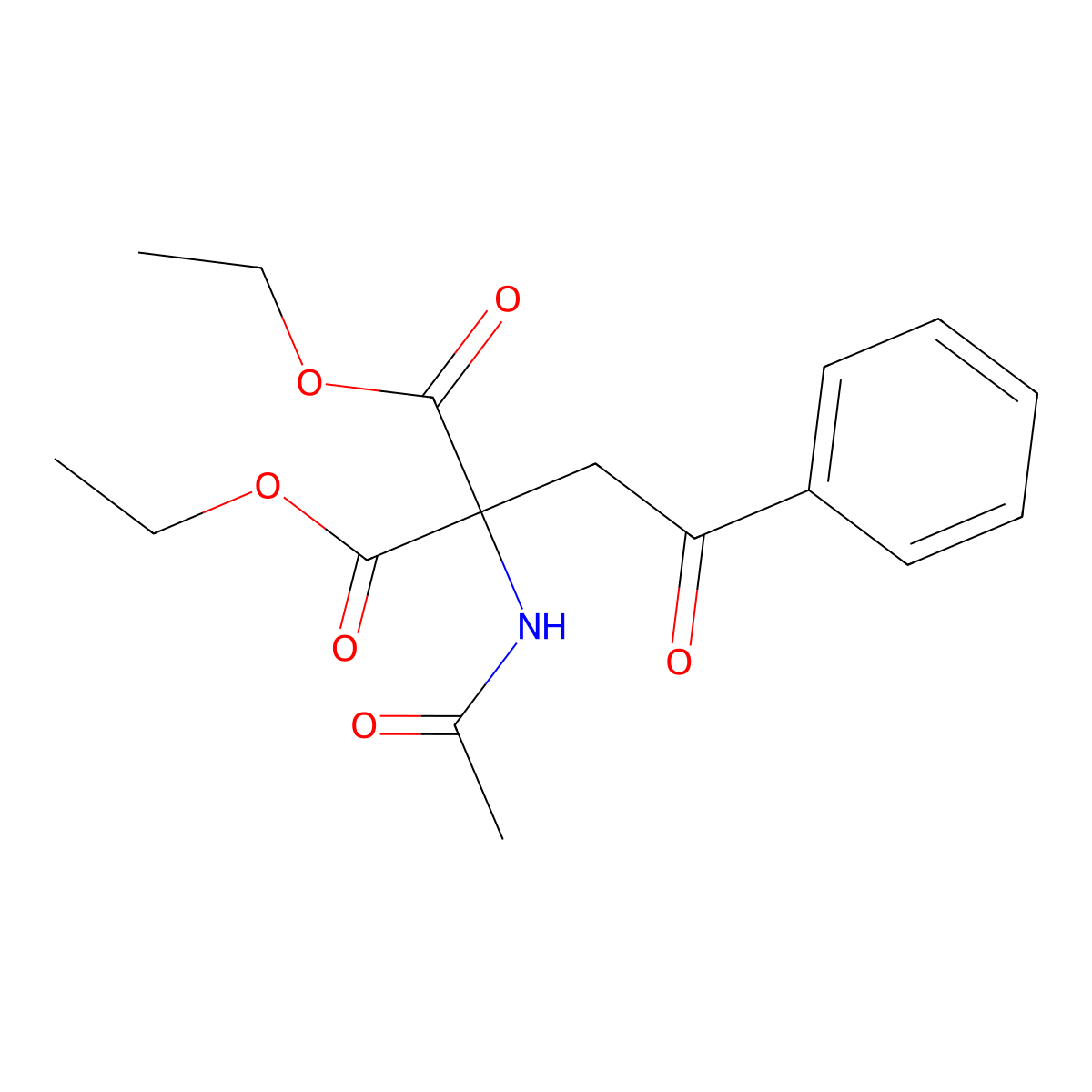 Diethyl acetamido(2-oxo-2-phenylethyl)propanedioate molecular structure, CAS 15121-91-2