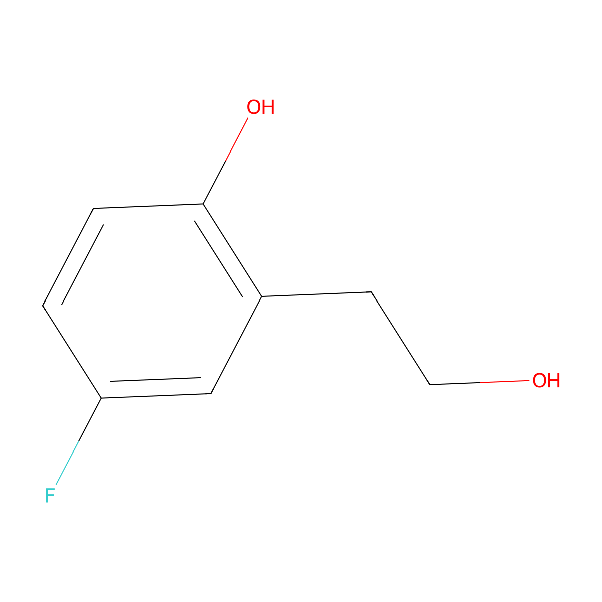 4-Fluoro-2-(2-hydroxyethyl)phenol molecular structure, CAS 1512109-78-2