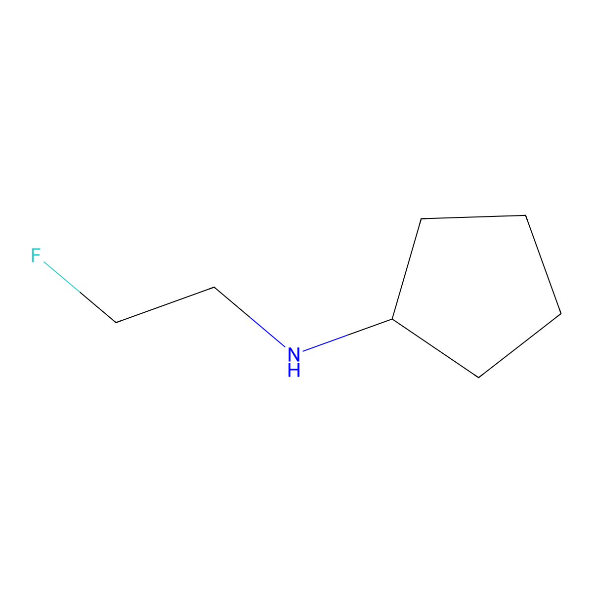 N-(2-fluoroethyl)cyclopentanamine molecular structure, CAS 1512110-34-7