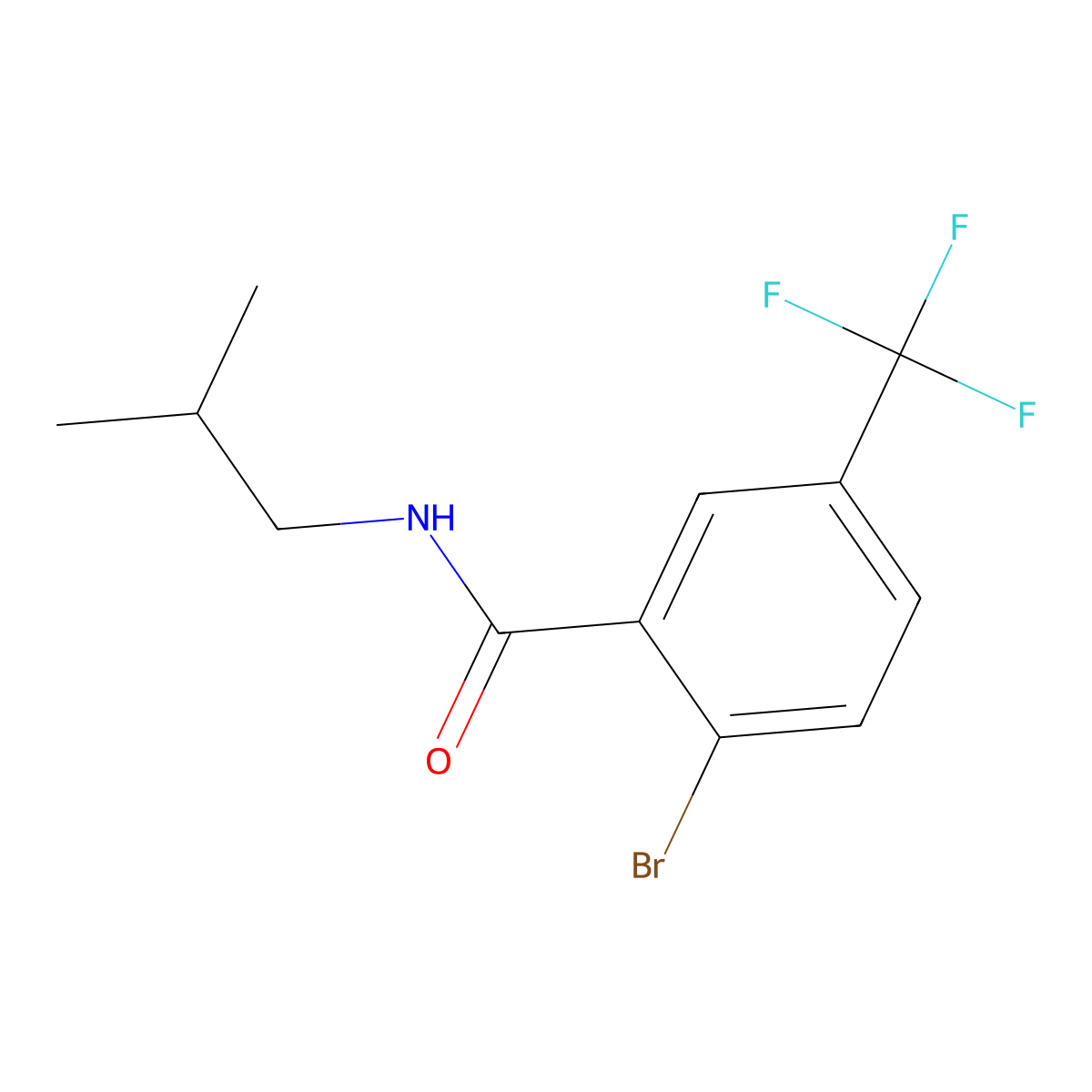 2-Bromo-N-isobutyl-5-(trifluoromethyl)benzamide molecular structure, CAS 1512126-59-8