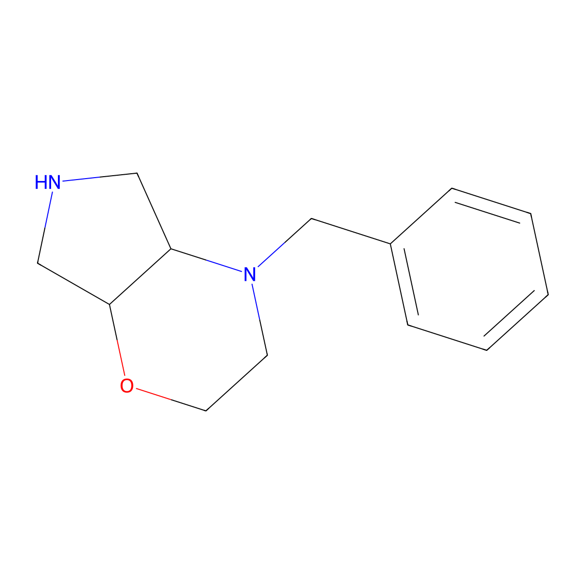 (4aR,7aS)-4-benzyloctahydropyrrolo[3,4-b][1,4]oxazine molecular structure, CAS 151213-50-2