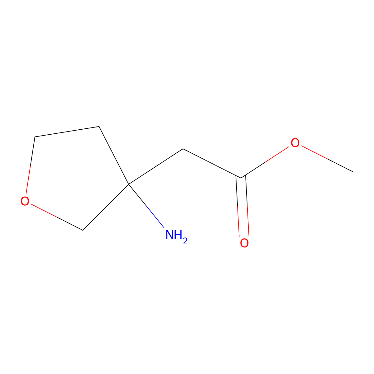 Methyl 2-(3-aminooxolan-3-yl)acetate molecular structure, CAS 1512130-91-4