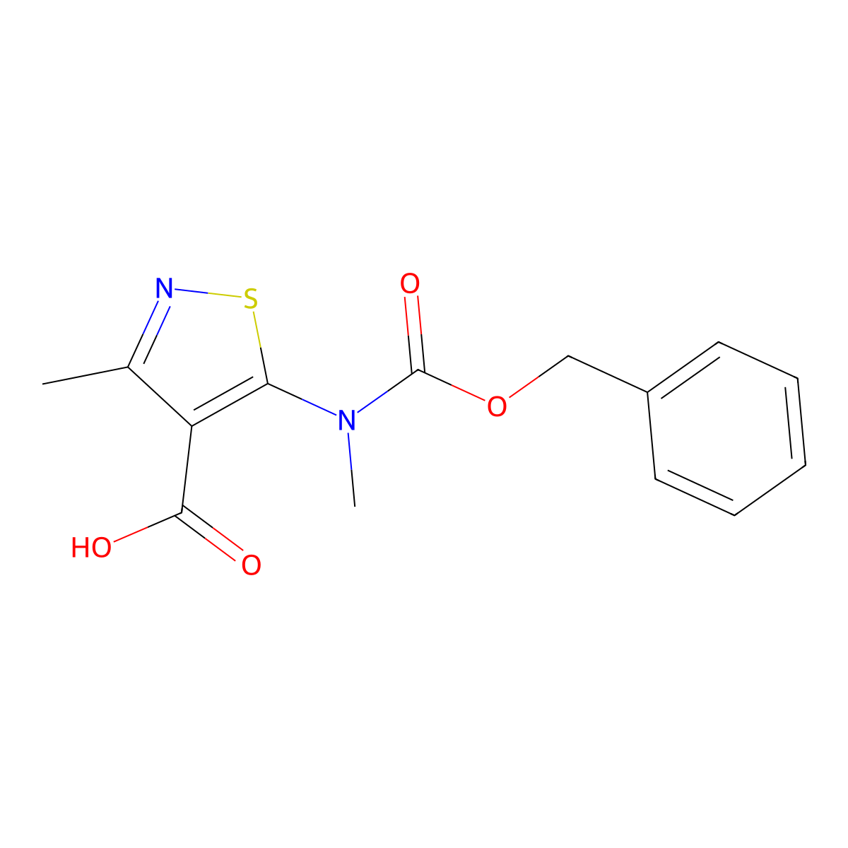 5-{[(Benzyloxy)carbonyl](methyl)amino}-3-methyl-1,2-thiazole-4-carboxylic acid molecular structure, CAS 1512148-76-3