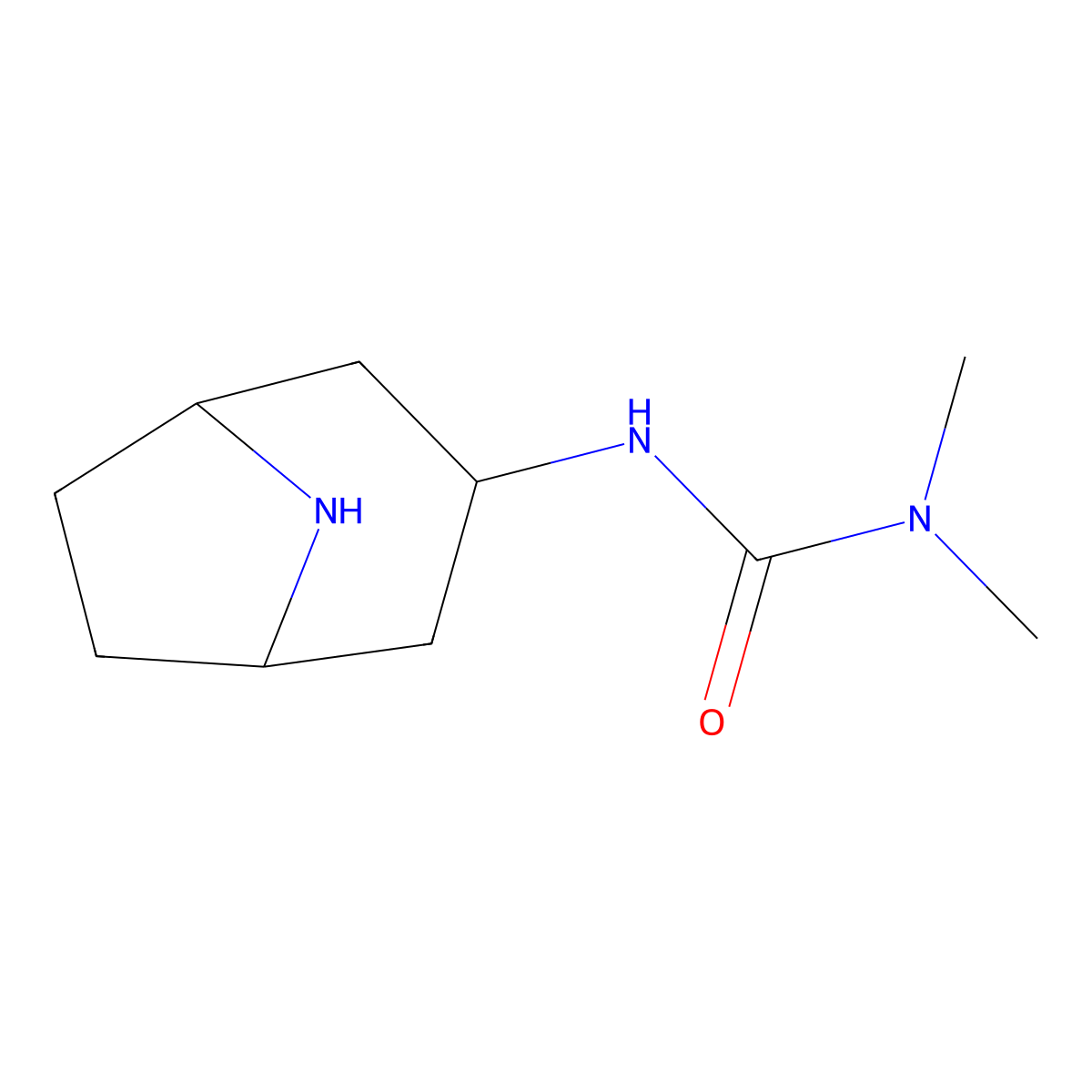 1-{8-Azabicyclo[3.2.1]octan-3-yl}-3,3-dimethylurea molecular structure, CAS 1512156-38-5