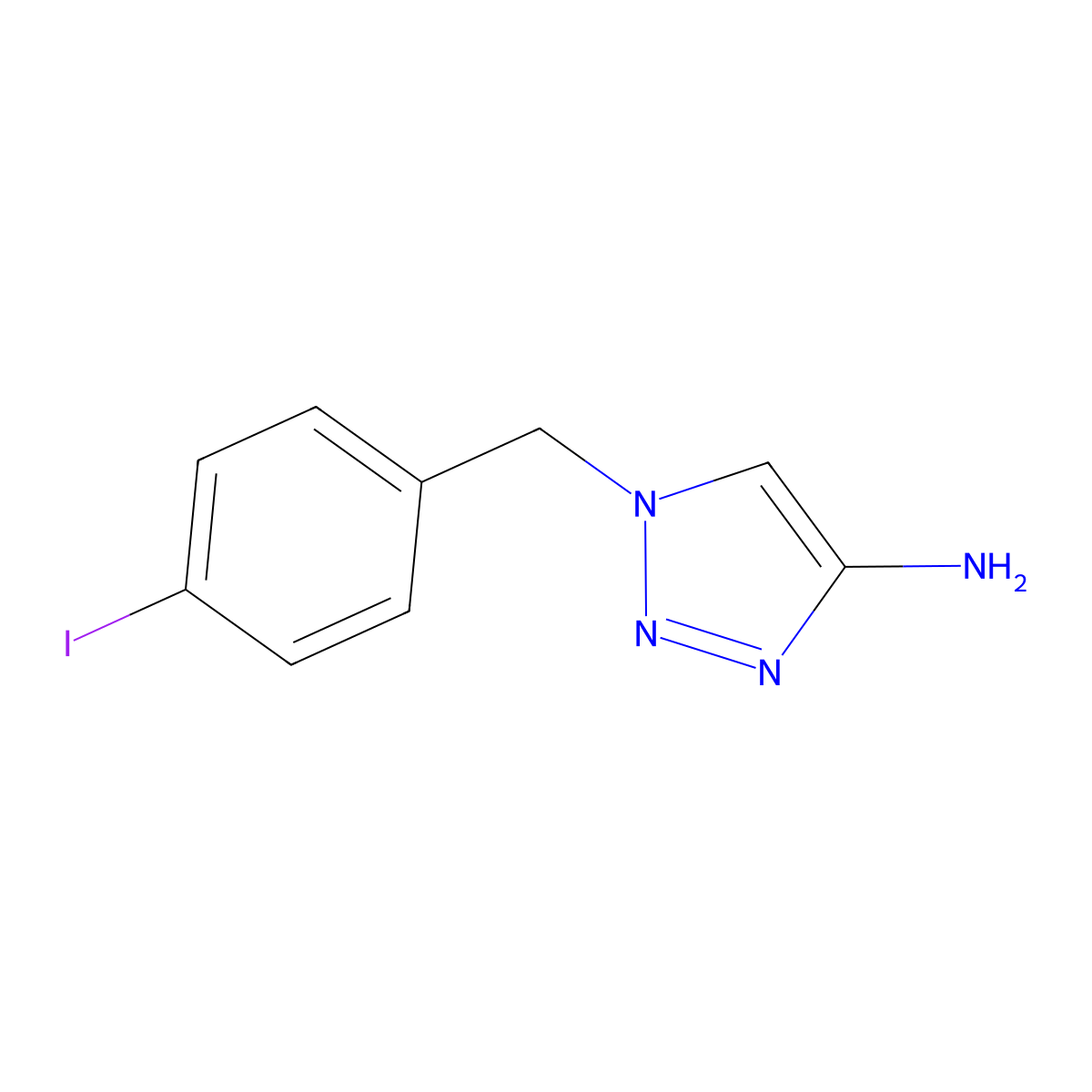 1-[(4-Iodophenyl)methyl]-1H-1,2,3-triazol-4-amine molecular structure, CAS 1512164-14-5