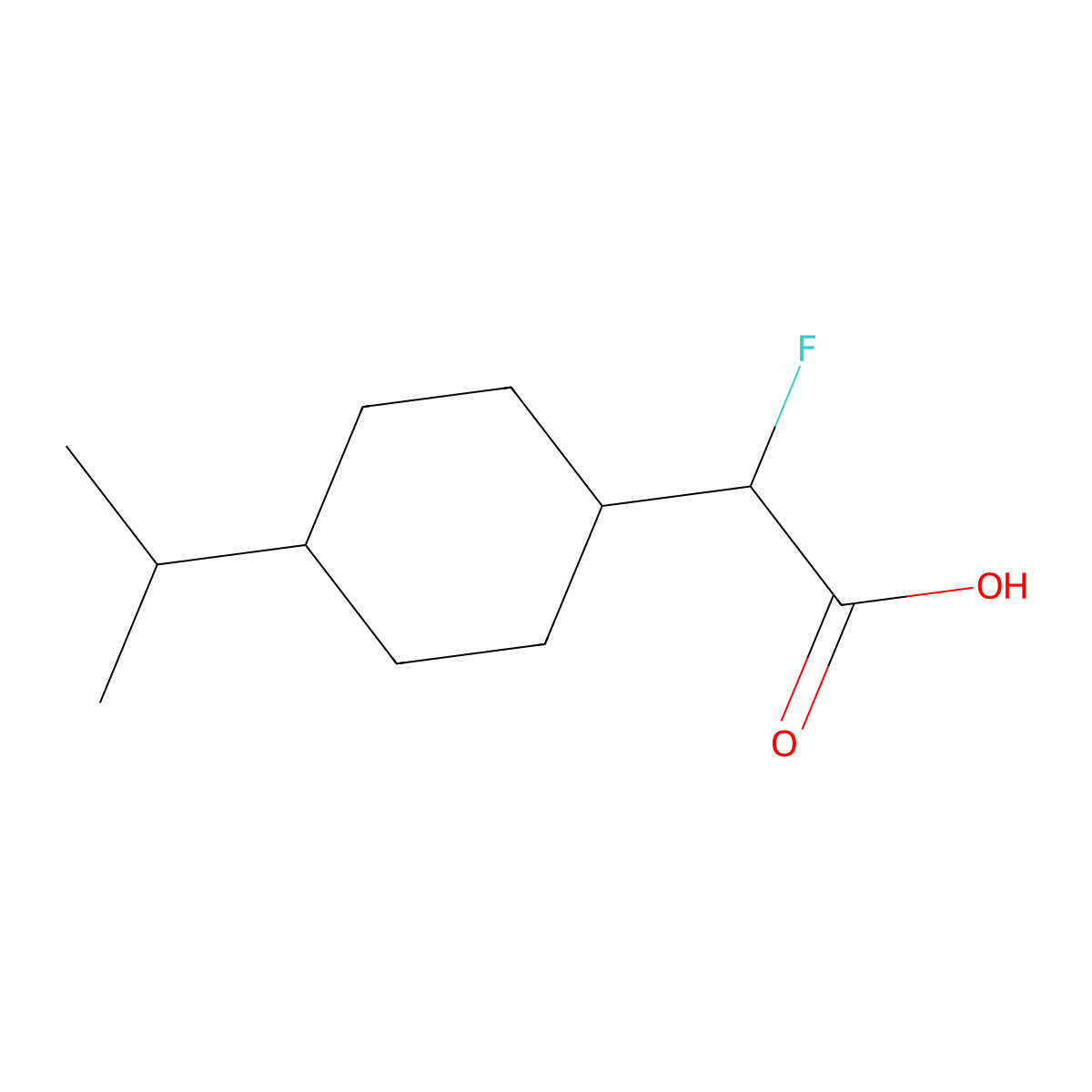 2-Fluoro-2-[4-(propan-2-yl)cyclohexyl]acetic acid molecular structure, CAS 1512167-67-7