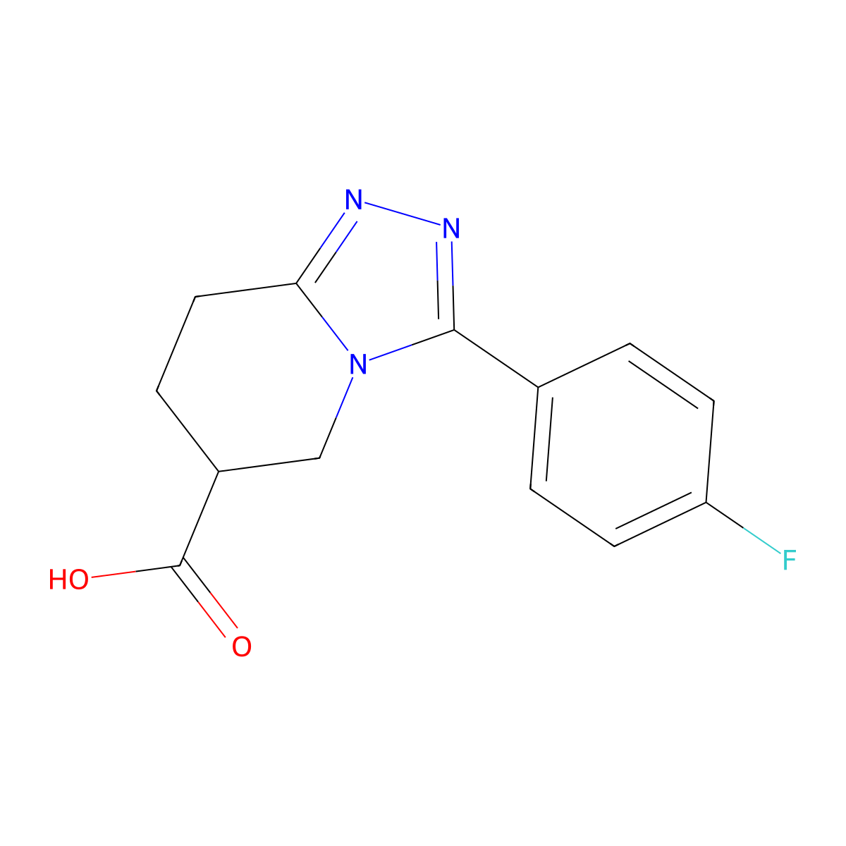 3-(4-Fluorophenyl)-5,6,7,8-tetrahydro-[1,2,4]triazolo[4,3-a]pyridine-6-carboxylic acid molecular structure, CAS 1512184-59-6