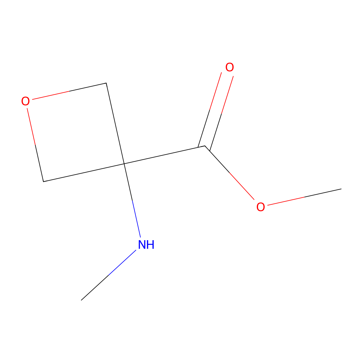 Methyl 3-(methylamino)oxetane-3-carboxylate molecular structure, CAS 1512194-82-9