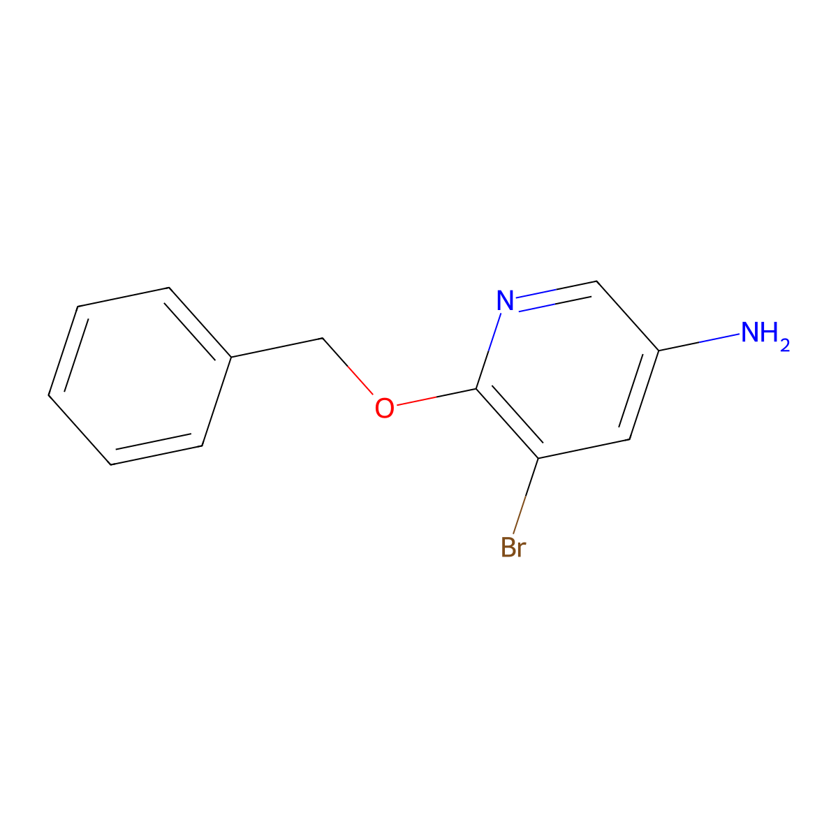 6-(Benzyloxy)-5-bromopyridin-3-amine molecular structure, CAS 1512197-33-9