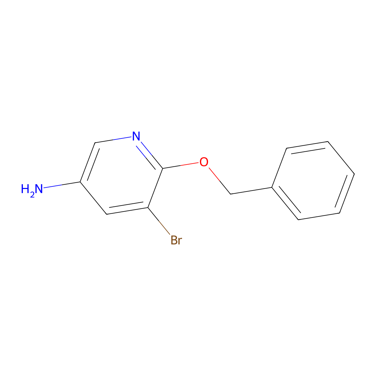 6-(Benzyloxy)-5-bromopyridin-3-amine molecular structure, CAS 1512197-33-9