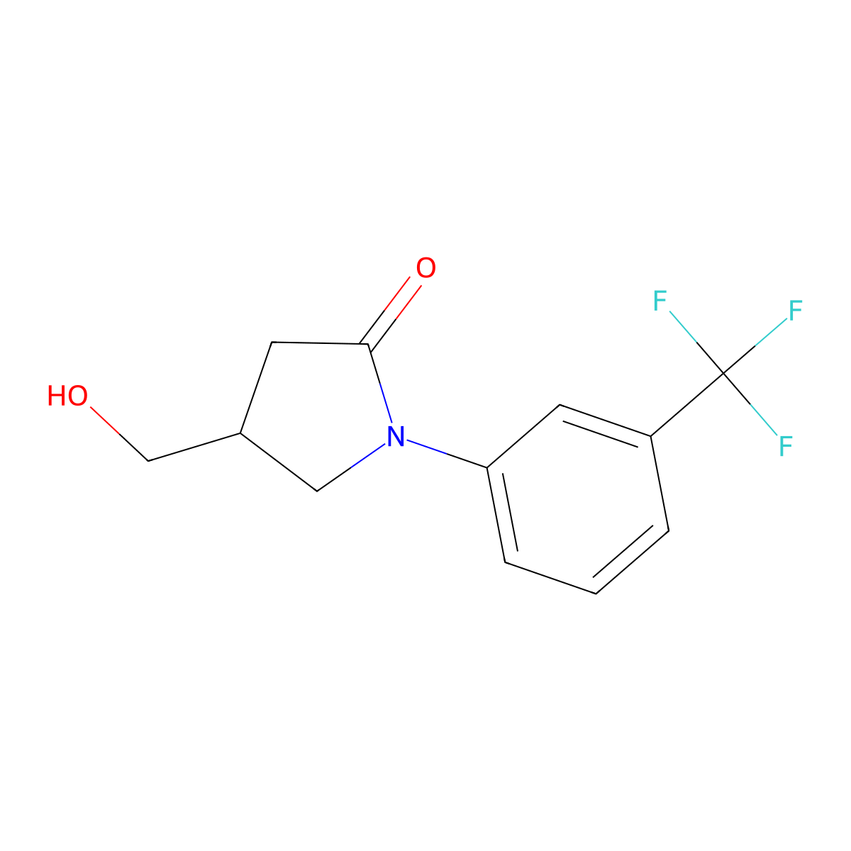 4-(Hydroxymethyl)-1-(3-(trifluoromethyl)phenyl)pyrrolidin-2-one molecular structure, CAS 1512199-31-3