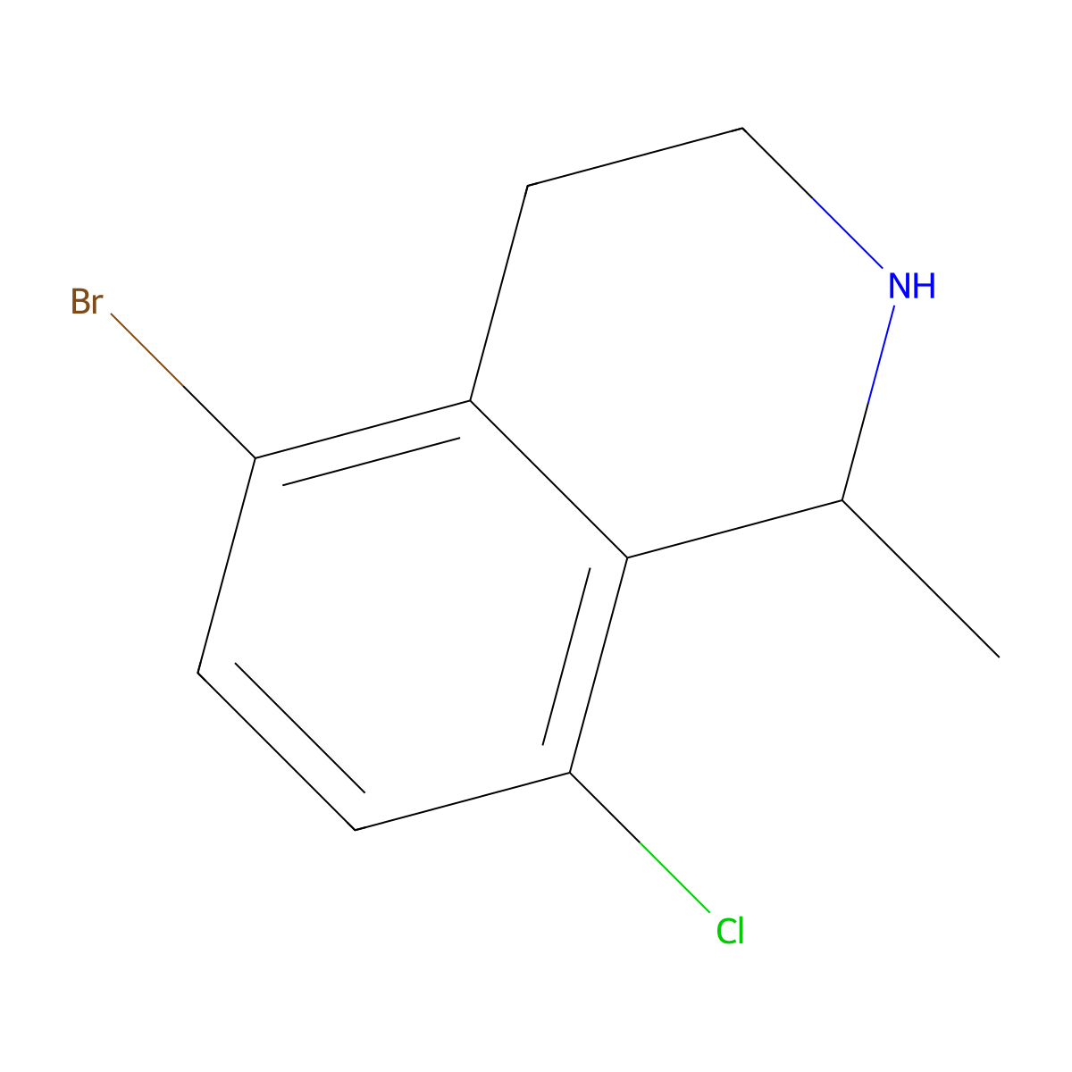 5-Bromo-8-chloro-1-methyl-1,2,3,4-tetrahydroisoquinoline molecular structure, CAS 1512203-32-5