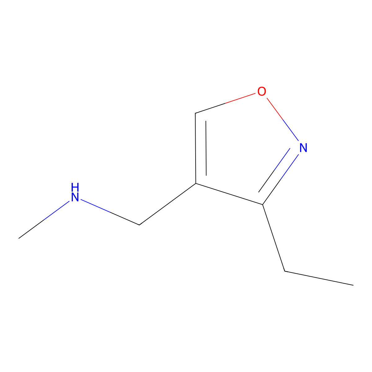 [(3-Ethyl-1,2-oxazol-4-yl)methyl](methyl)amine molecular structure, CAS 1512204-67-9