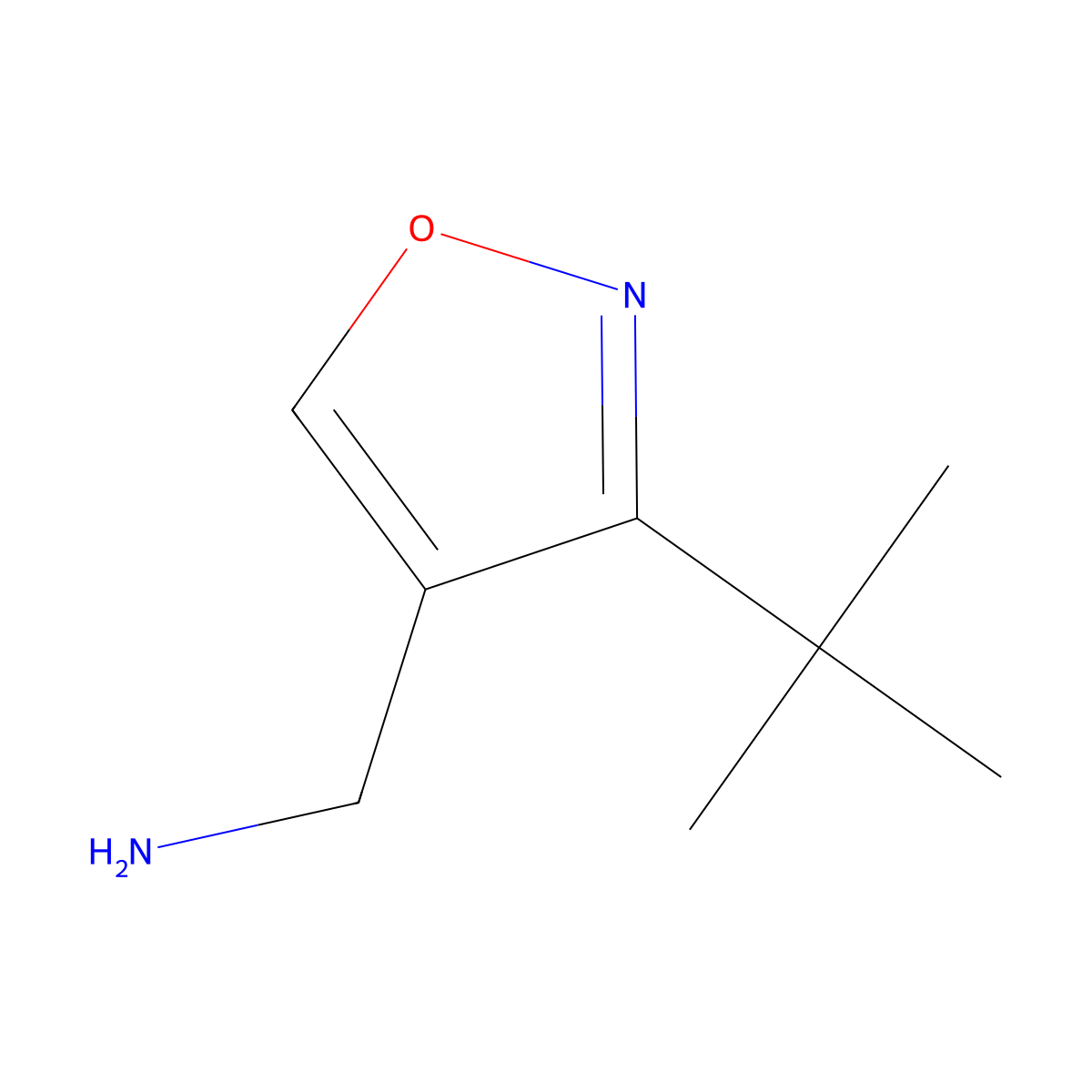 (3-Tert-butyl-1,2-oxazol-4-yl)methanamine molecular structure, CAS 1512219-81-6