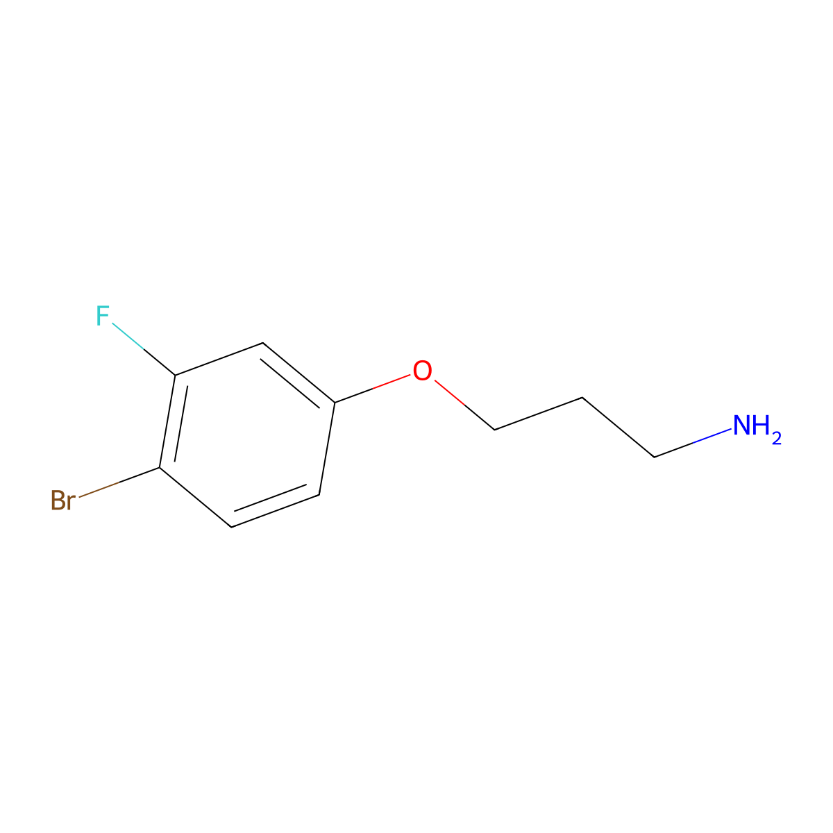 3-(4-Bromo-3-fluorophenoxy)propan-1-amine molecular structure, CAS 1512256-99-3
