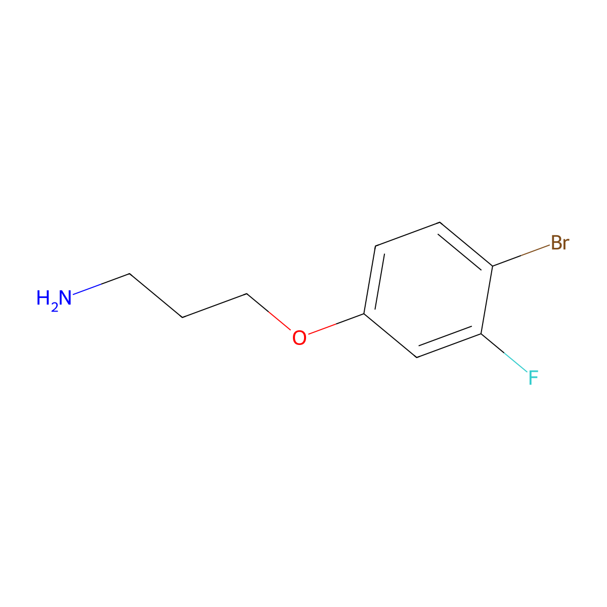 3-(4-Bromo-3-fluorophenoxy)propan-1-amine molecular structure, CAS 1512256-99-3