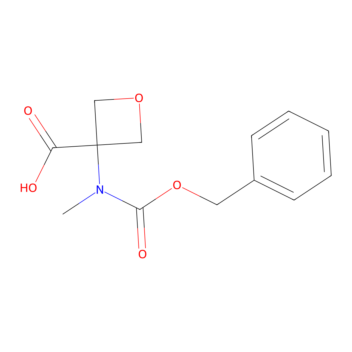 3-(((Benzyloxy)carbonyl)(methyl)amino)oxetane-3-carboxylic acid molecular structure, CAS 1512277-51-8