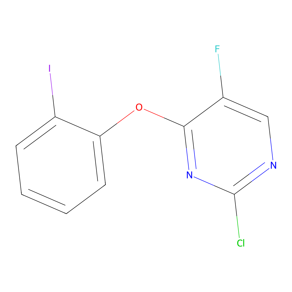 2-Chloro-5-fluoro-4-(2-iodophenoxy)pyrimidine molecular structure, CAS 1512283-61-2