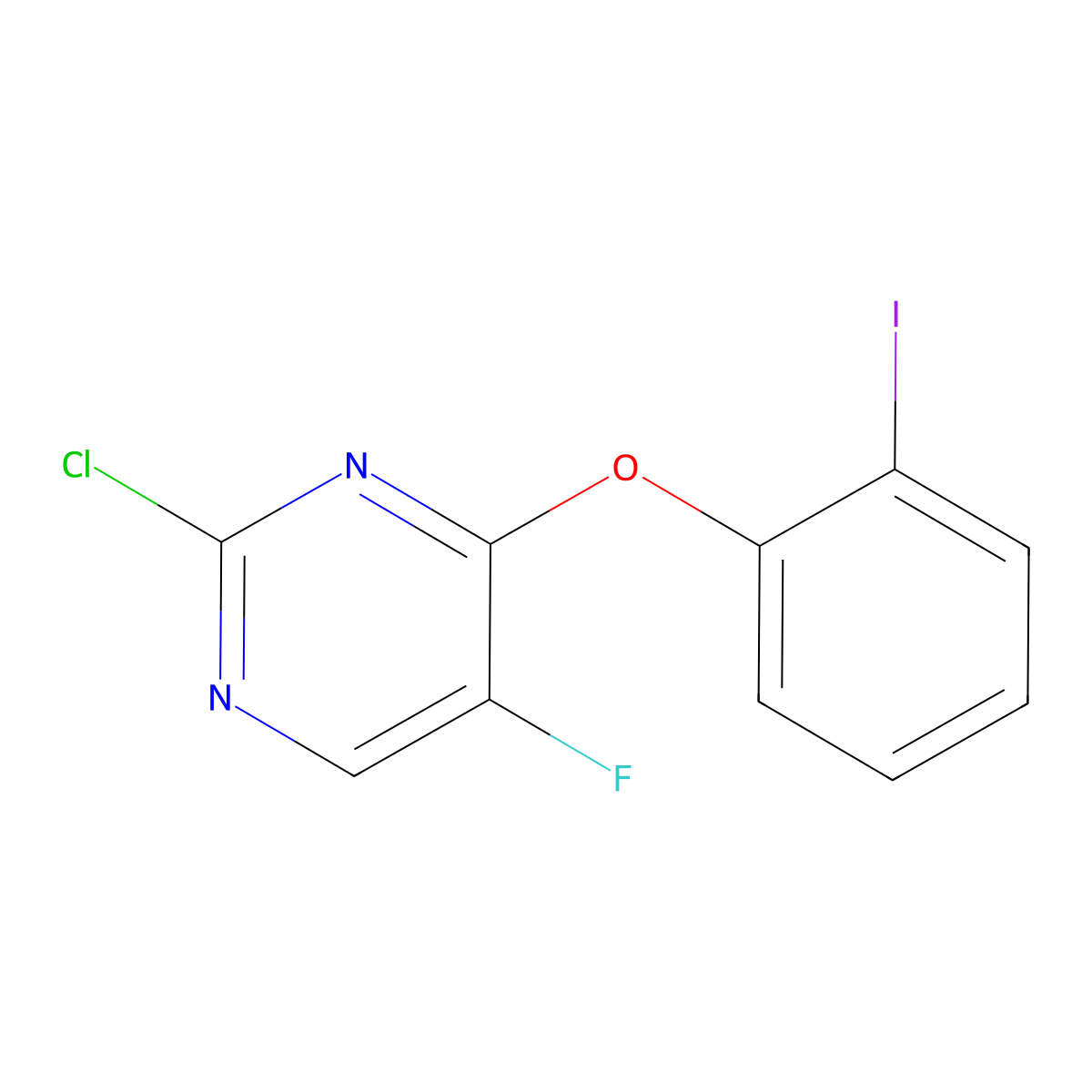 2-Chloro-5-fluoro-4-(2-iodophenoxy)pyrimidine molecular structure, CAS 1512283-61-2