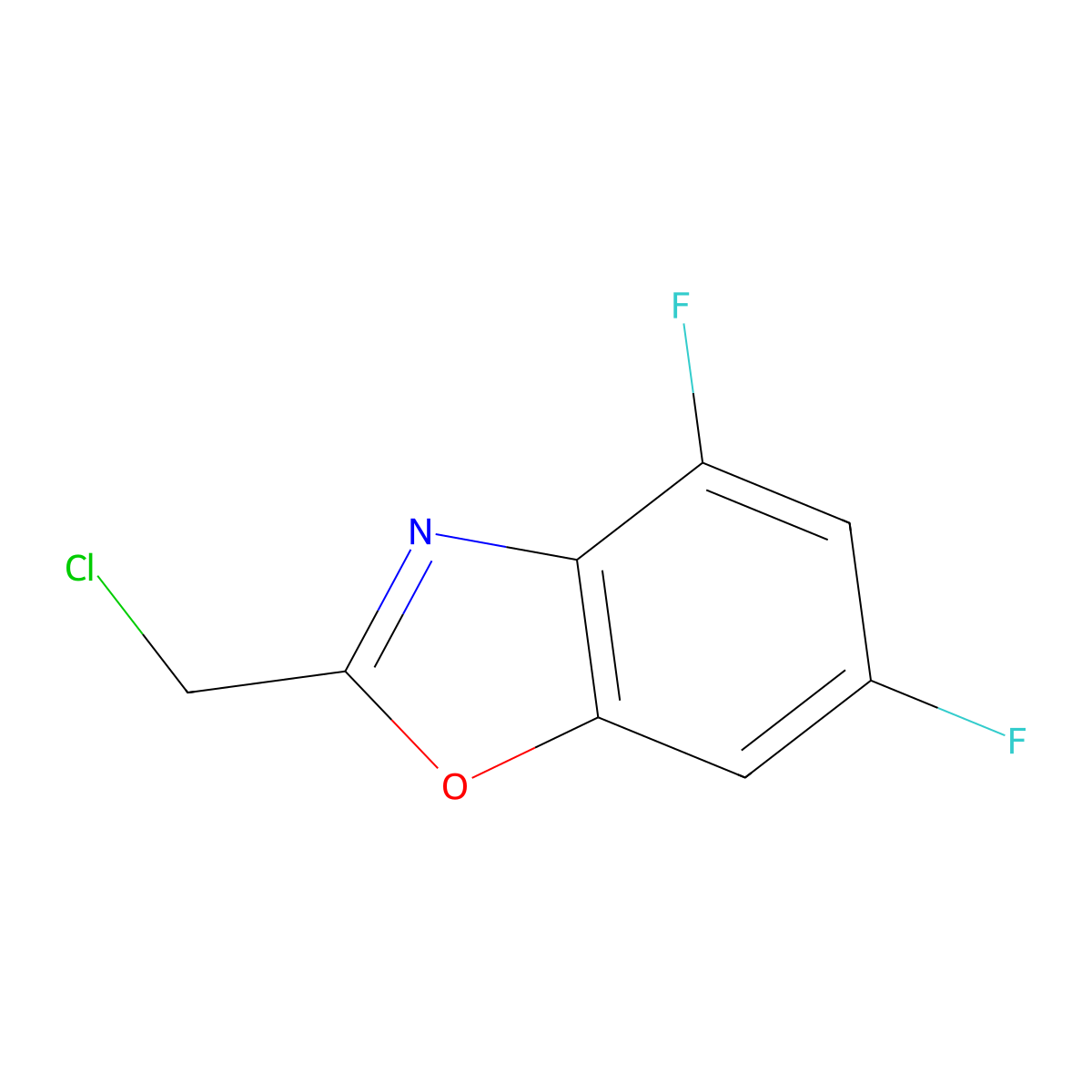 2-(Chloromethyl)-4,6-difluoro-1,3-benzoxazole molecular structure, CAS 1512284-49-9