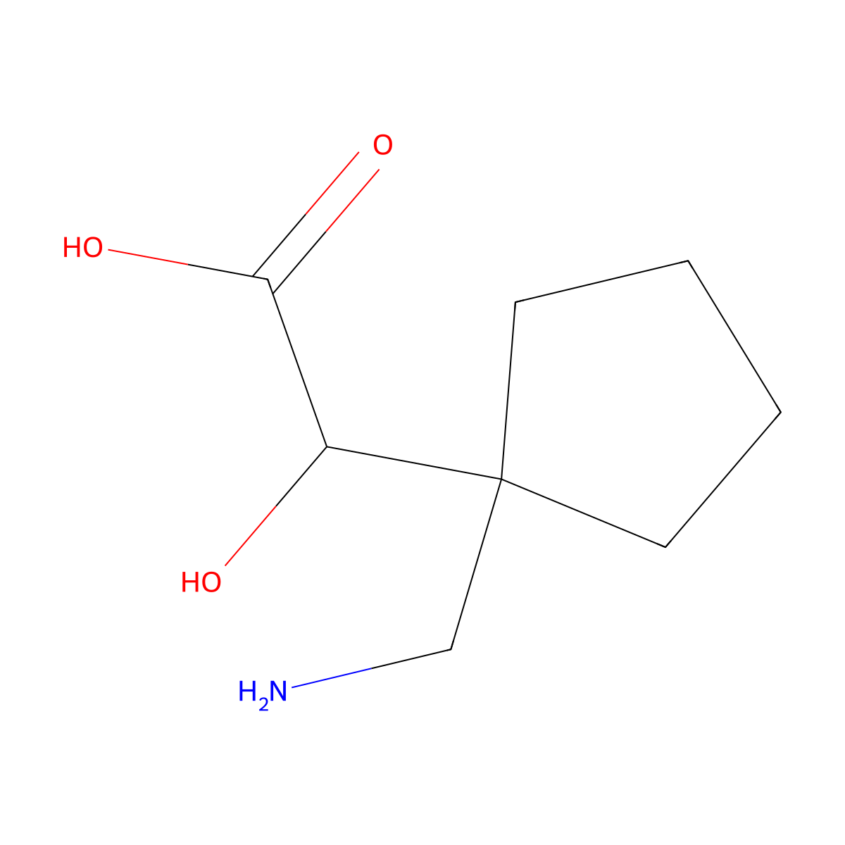 2-[1-(Aminomethyl)cyclopentyl]-2-hydroxyacetic acid molecular structure, CAS 1512289-43-8