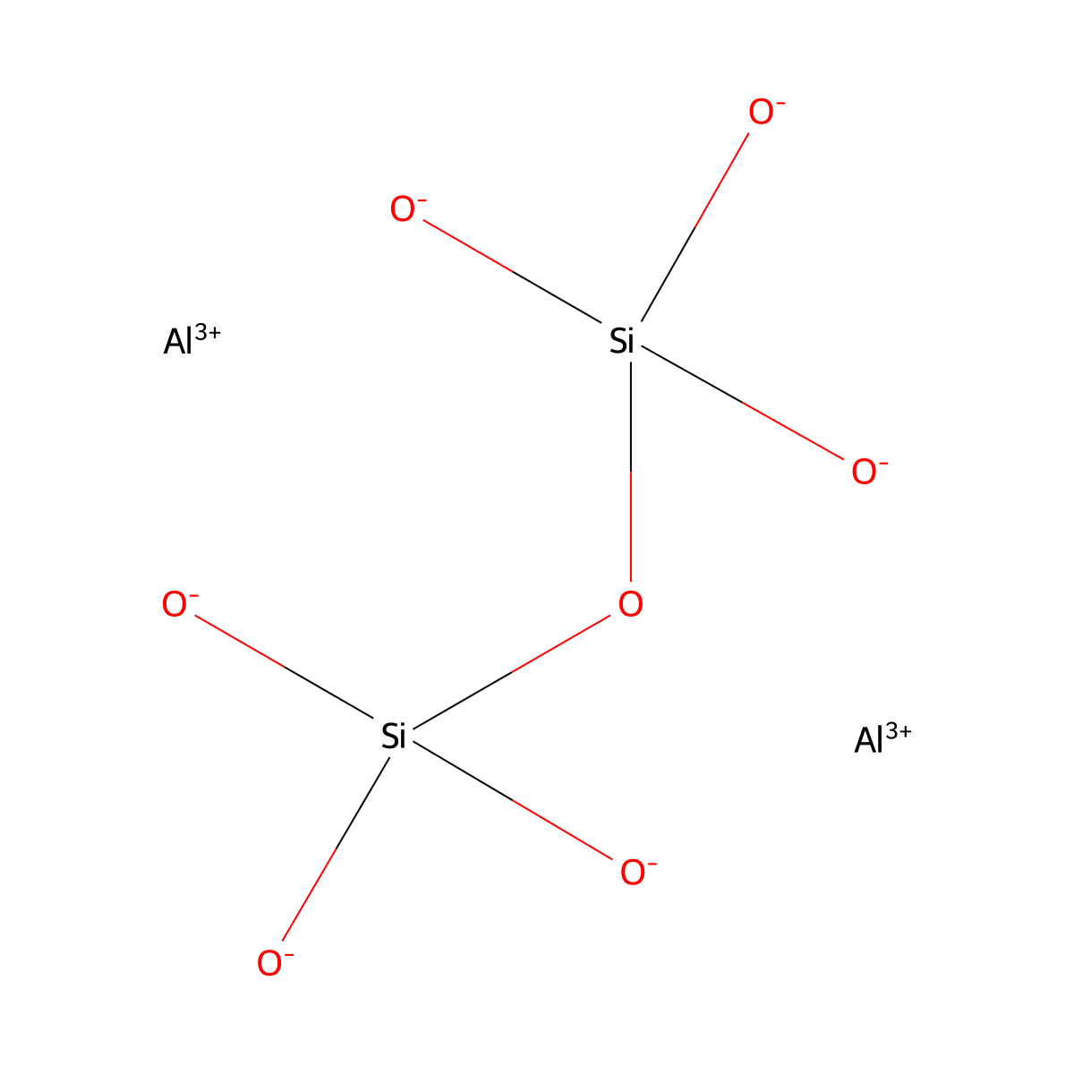 Silicic acid (H6Si2O7), aluminum salt (1:2) molecular structure, CAS 15123-81-6