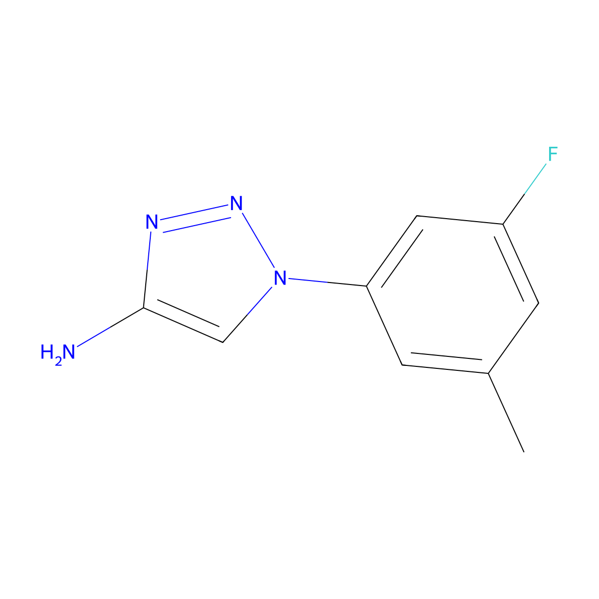 1-(3-fluoro-5-methylphenyl)-1H-1,2,3-triazol-4-amine molecular structure, CAS 1512301-76-6