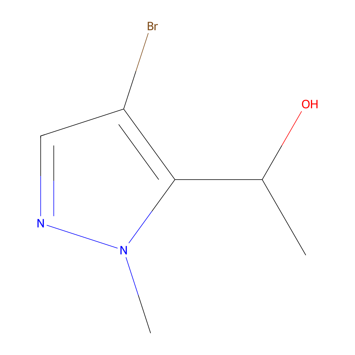 1-(4-Bromo-1-methyl-1H-pyrazol-5-yl)ethanol molecular structure, CAS 1512314-37-2