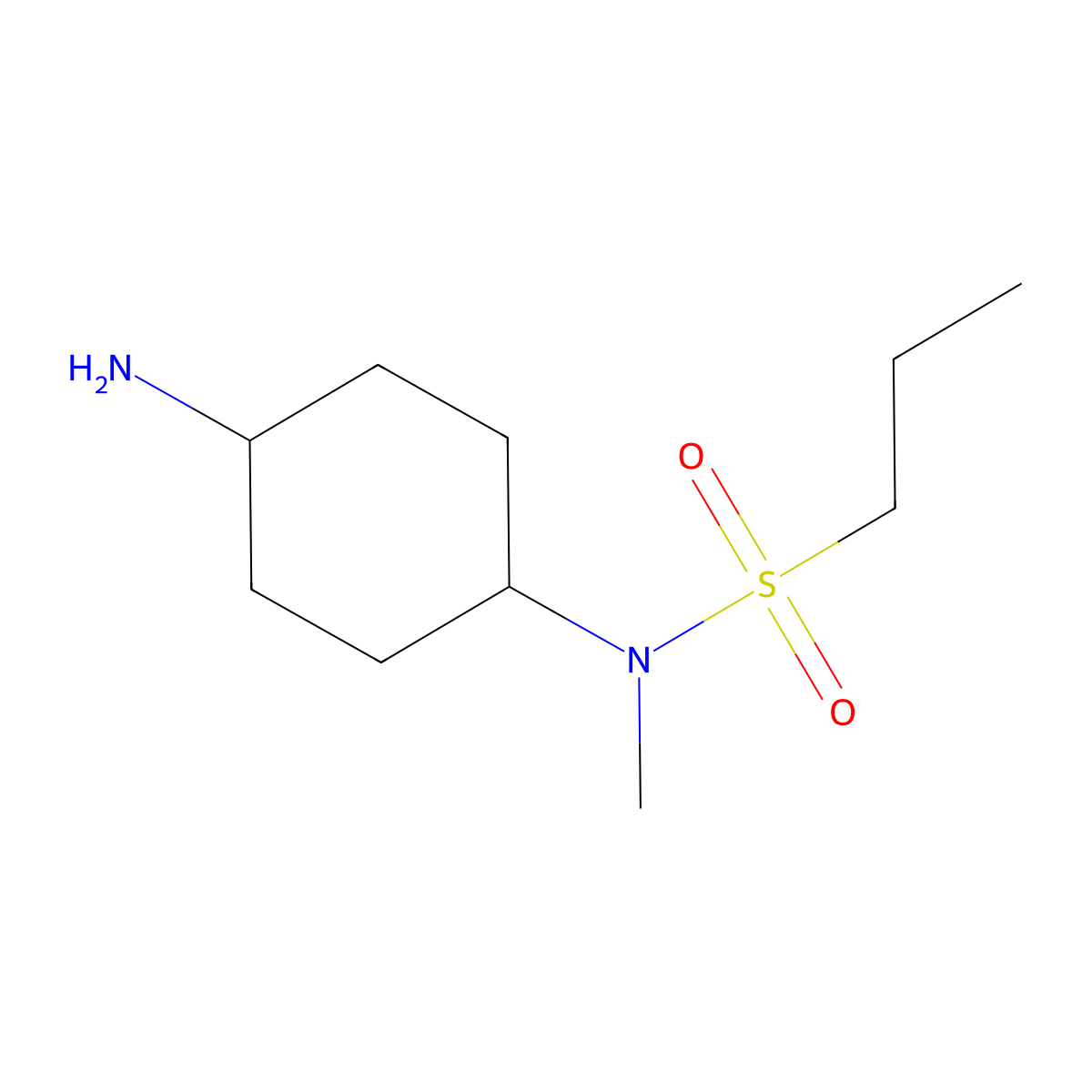 N-(4-aminocyclohexyl)-N-methylpropane-1-sulfonamide molecular structure, CAS 1512318-52-3