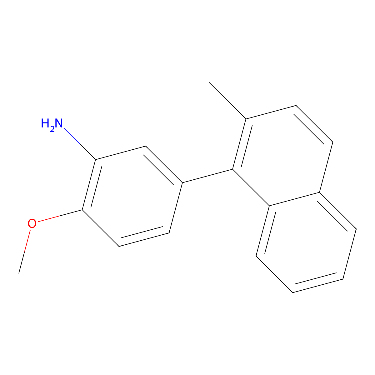 2-Methoxy-5-(2-methylnaphthalen-1-yl)aniline molecular structure, CAS 1512325-60-8