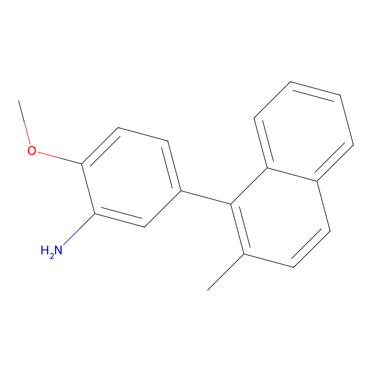 2-Methoxy-5-(2-methylnaphthalen-1-yl)aniline molecular structure, CAS 1512325-60-8