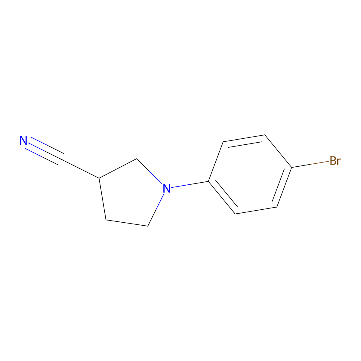 1-(4-Bromophenyl)pyrrolidine-3-carbonitrile molecular structure, CAS 1512329-94-0