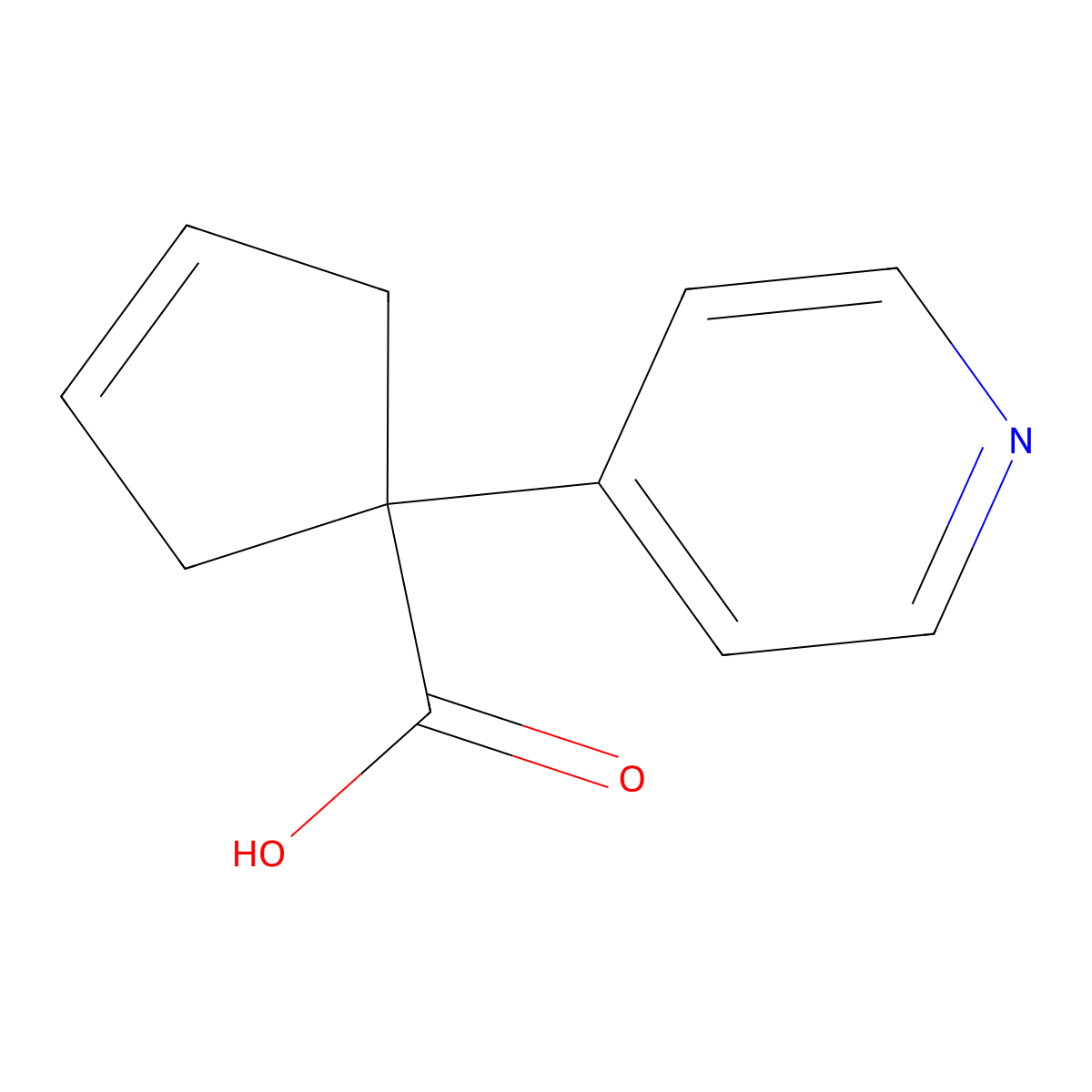 1-(Pyridin-4-yl)cyclopent-3-ene-1-carboxylic acid molecular structure, CAS 1512340-07-6