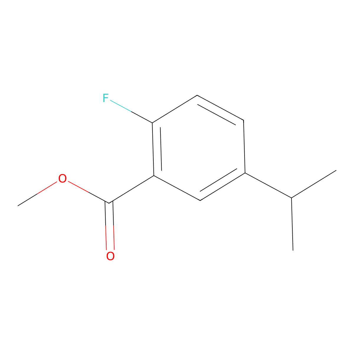 Methyl 2-fluoro-5-isopropylbenzoate molecular structure, CAS 1512342-94-7