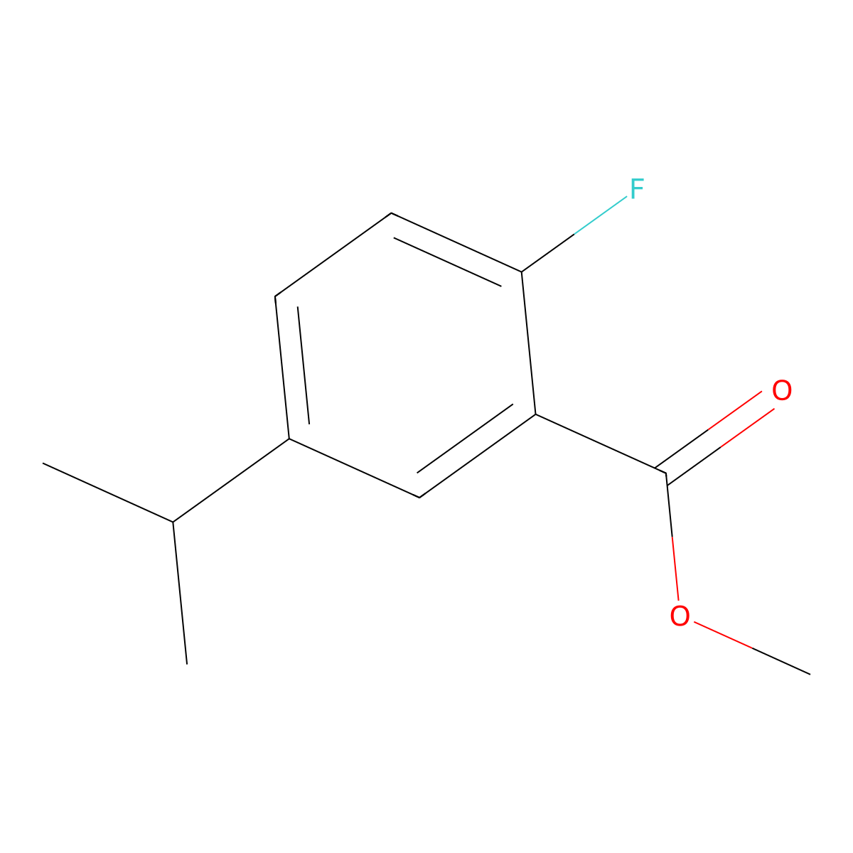Methyl 2-fluoro-5-isopropylbenzoate molecular structure, CAS 1512342-94-7