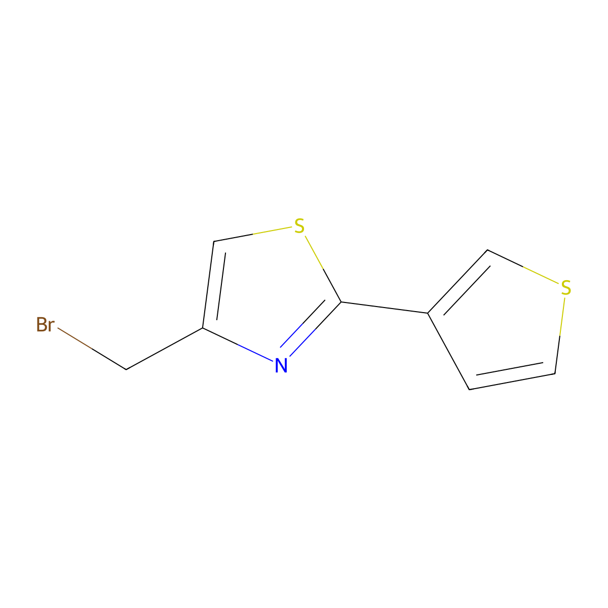 4-(Bromomethyl)-2-(thiophen-3-YL)thiazole molecular structure, CAS 1512348-12-7