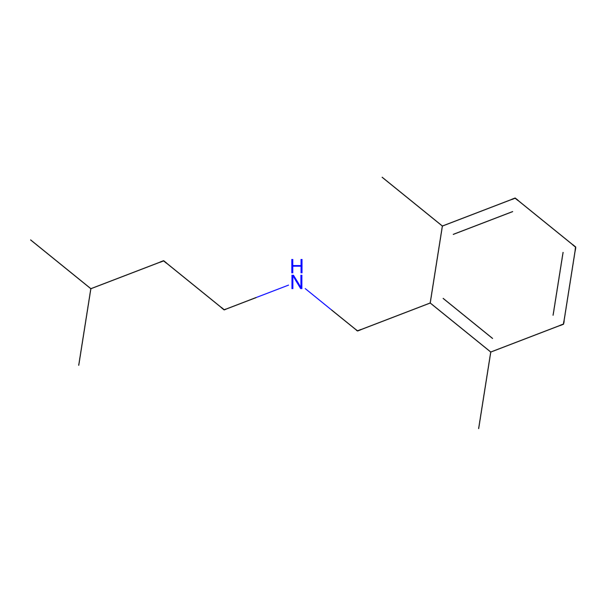 [(2,6-Dimethylphenyl)methyl](3-methylbutyl)amine molecular structure, CAS 1512351-90-4
