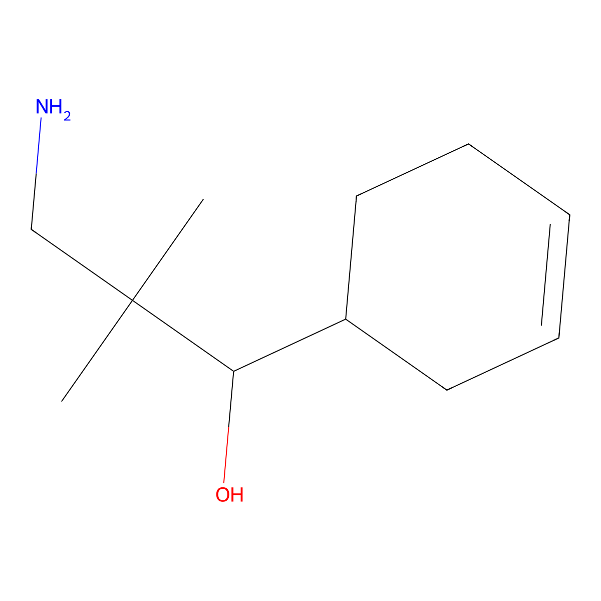 3-Amino-1-(cyclohex-3-en-1-yl)-2,2-dimethylpropan-1-ol molecular structure, CAS 1512351-97-1