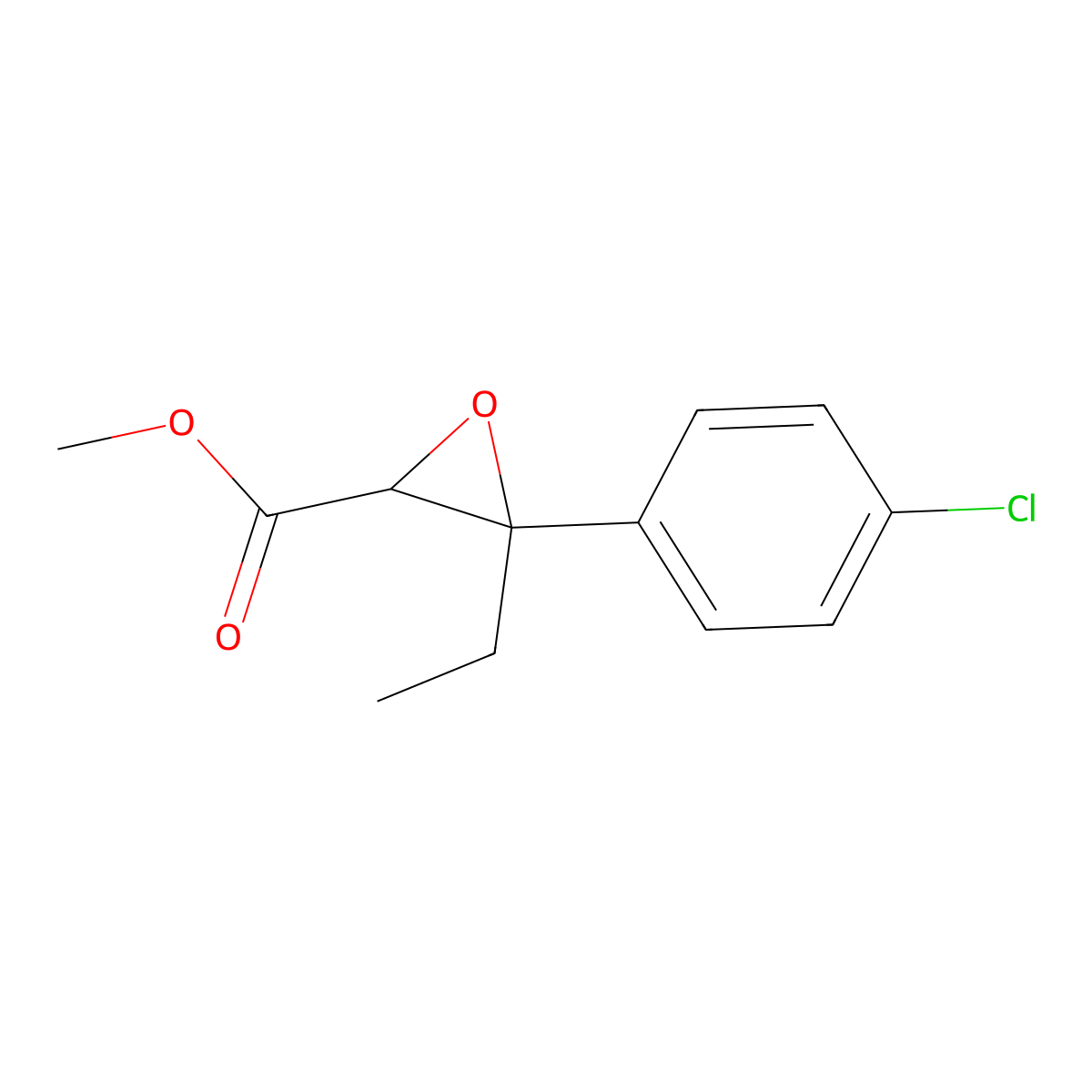 Methyl 3-(4-chlorophenyl)-3-ethyloxirane-2-carboxylate molecular structure, CAS 1512353-12-6