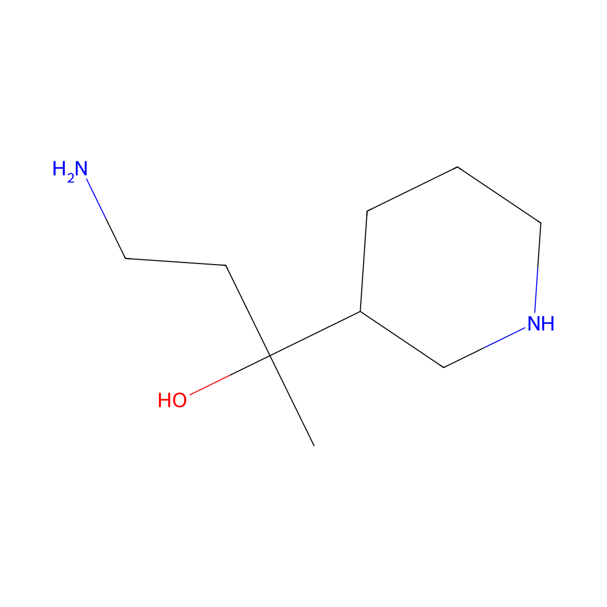 4-Amino-2-(piperidin-3-yl)butan-2-ol molecular structure, CAS 1512354-88-9