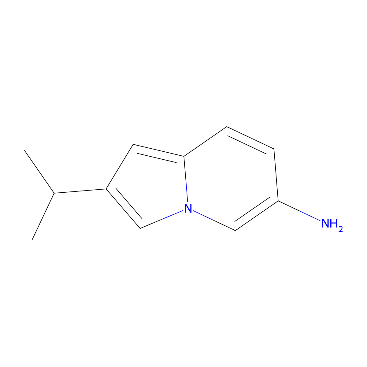 2-(Propan-2-yl)indolizin-6-amine molecular structure, CAS 1512355-58-6