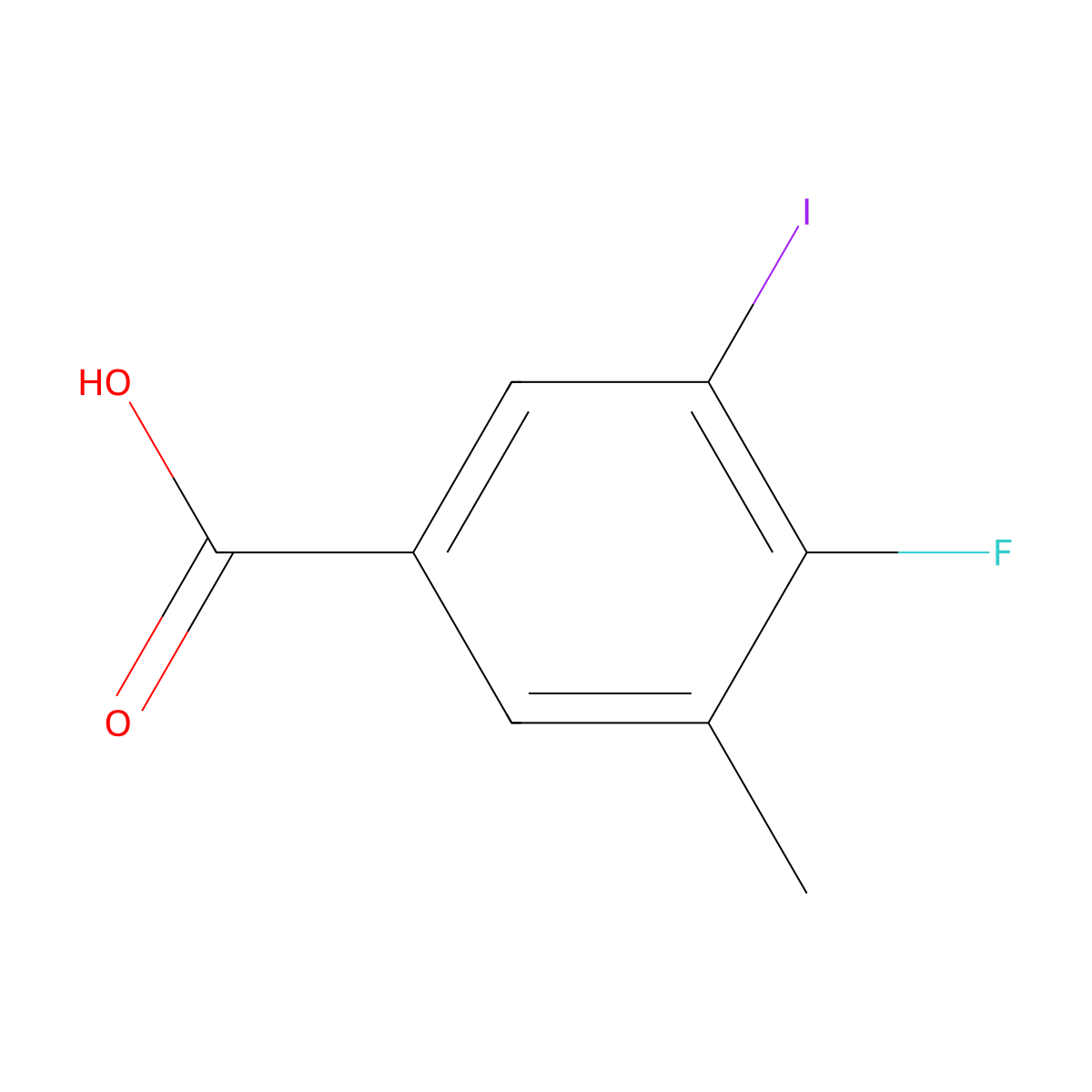 4-Fluoro-3-iodo-5-methylbenzoic acid molecular structure, CAS 1512356-17-0