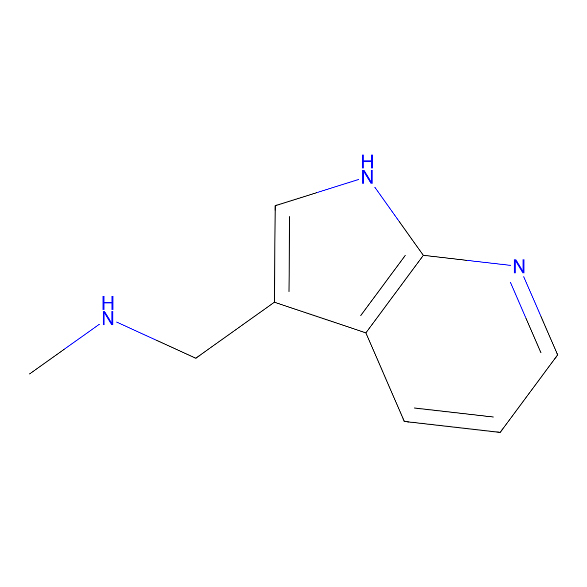 methyl({1H-pyrrolo[2,3-b]pyridin-3-yl}methyl)amine molecular structure, CAS 1512361-33-9