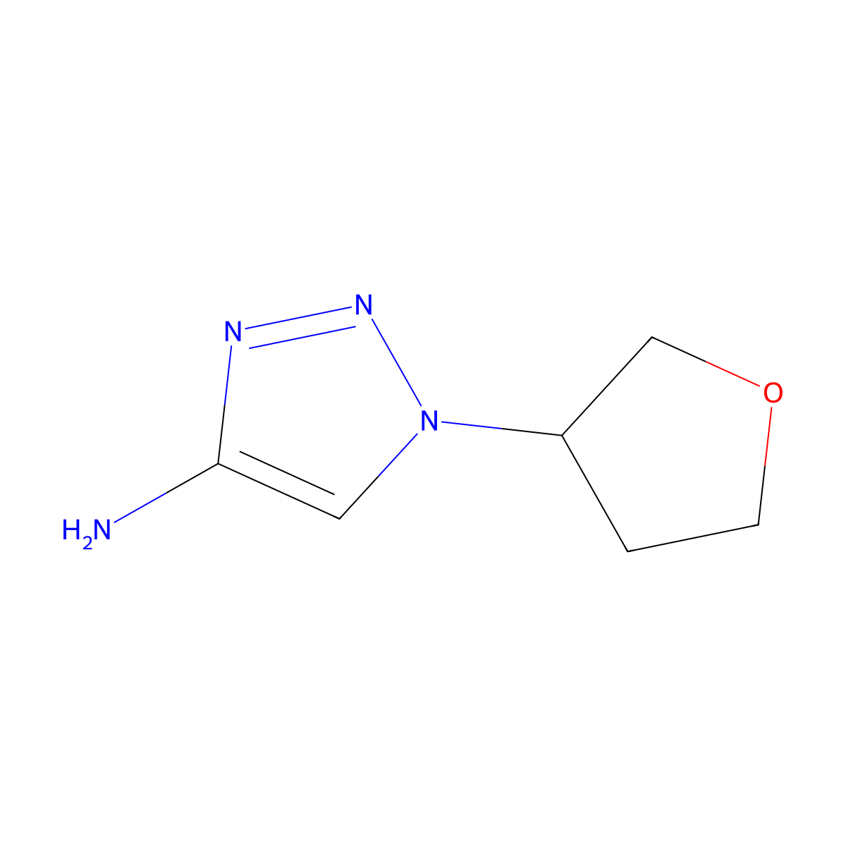 1-(oxolan-3-yl)-1H-1,2,3-triazol-4-amine molecular structure, CAS 1512364-80-5