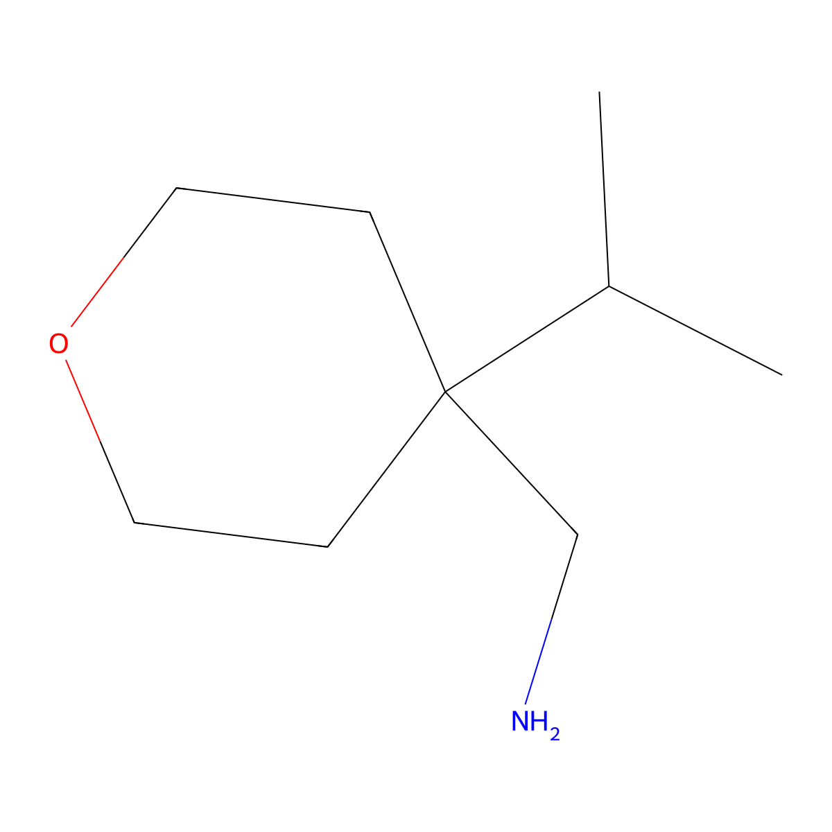 [4-(Propan-2-yl)oxan-4-yl]methanamine molecular structure, CAS 1512375-04-0