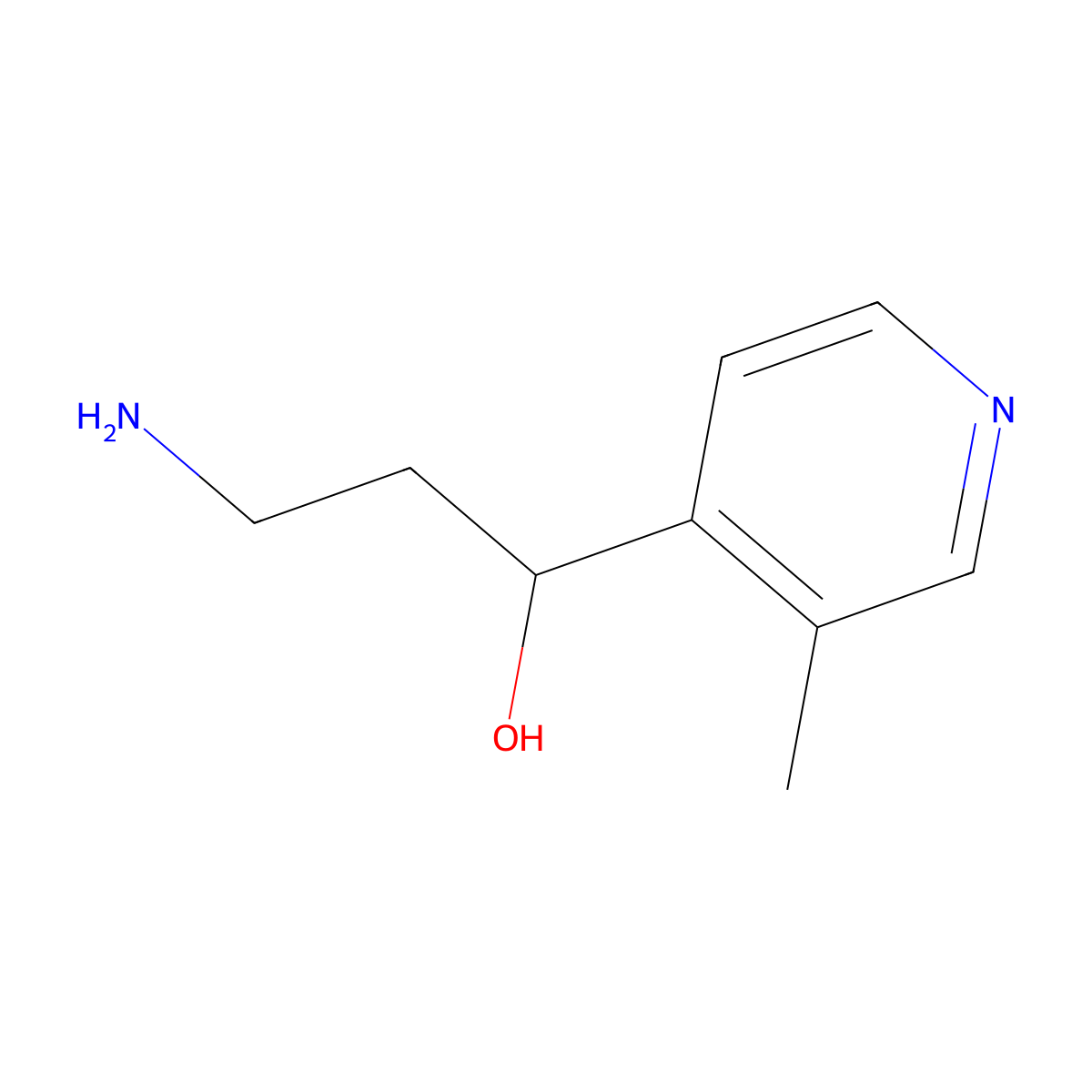 3-Amino-1-(3-methylpyridin-4-yl)propan-1-ol molecular structure, CAS 1512386-73-0